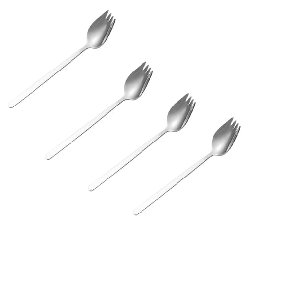 Tableware 4-Piece Stainless Steel Spork Set for Everyday Use 74 Inch Long Handle Dessert Spoons Ice Forks Flatware Kit for Fruit and Snack 4PCS, 7.481.38 inch, Silver