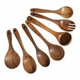 thumbnail image 1 of Tableware 7PCS Wooden Cooking Utensils Set Natural Teak Wood Nonstick Kitchen Tools Including Spatula and Spoons for Culinary, 1 of 9