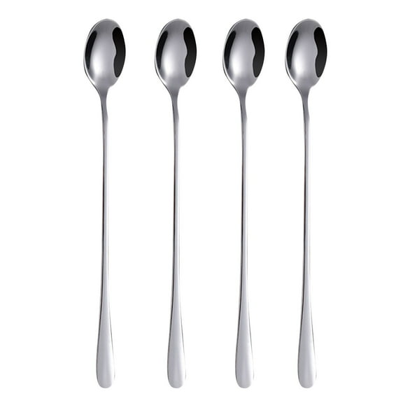 Tableware 9 Inch Long Handle Iced Tea Spoon Coffee Spoon Ice Spoon Stainless Steel Mixing Spoon Set Of 4