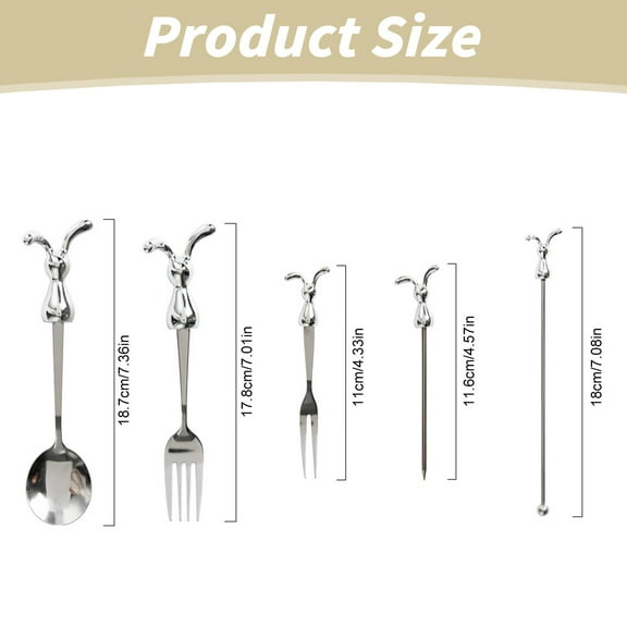 A Tableware Clearance! Stainless Fruit Forks Creative Design Dessert Utensils for Kids Cake Snack Serving Tools with Ergonomic Handle Dishwasher Home Kitchen Accessories