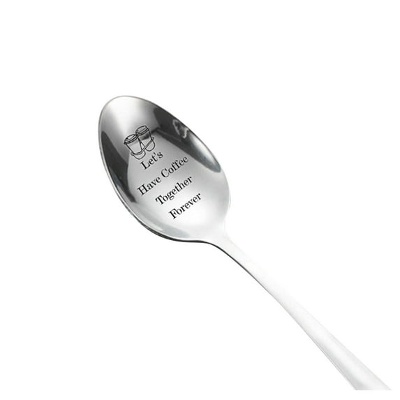 Tableware Engraved Spoon Best Present For Husband Madam Family And Friends Tableware Printing Stainless Steel Spoon