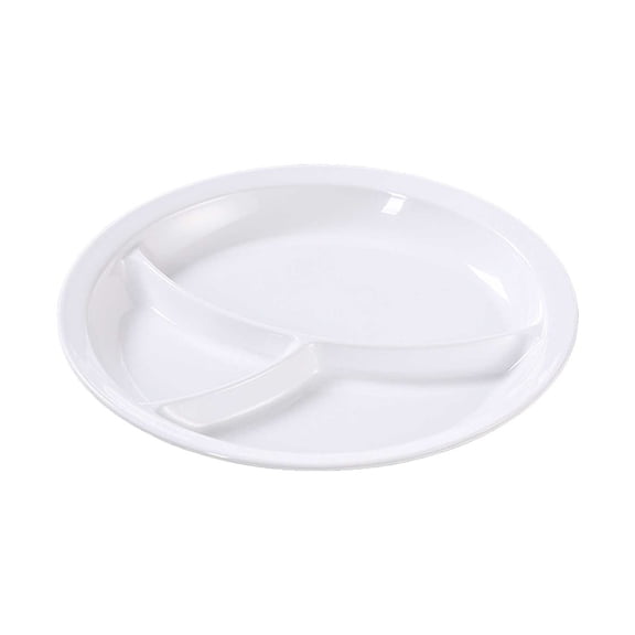 Tableware Heat Imitation Porcelain Compartment Food Trays for School And Unit Canteens Commercial Grade,S,White