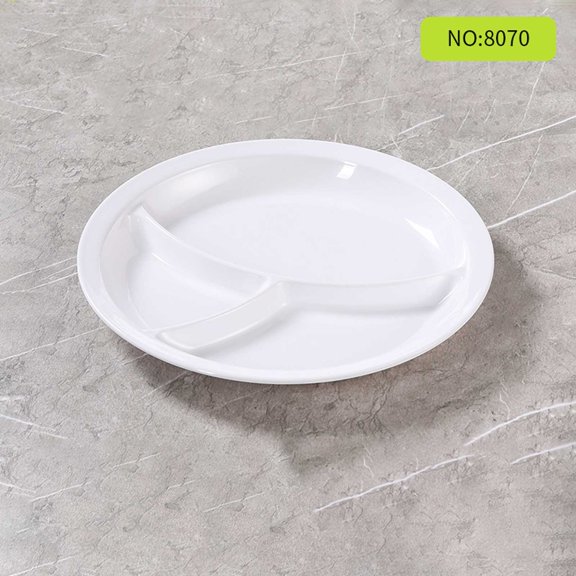 Tableware Heat Imitation Porcelain Compartment Food Trays for School and Unit Canteens | Commercial Grade Tableware for Institutional Use