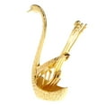 thumbnail image 1 of Tableware Holder Swan Shape Dessert Fruit Forks Cutlery Container Golden, 1 of 8