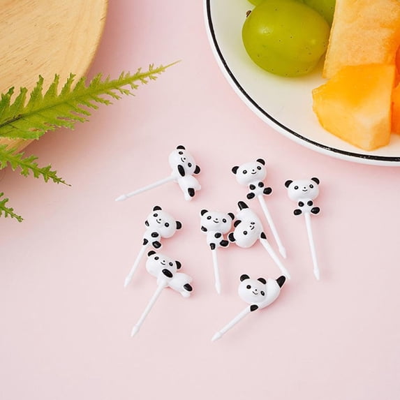 Tableware Kids Accessories Cute Animal Fruit Food Picks Cartoon Musical Notes Shape Reusable Toothpicks for Lunch Boxes 10PCS, 1.77×0.55 inch, Black