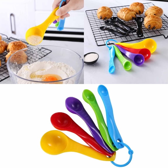 Tableware Set of 5 Kitchen Teaspoons for Accurate Measuring of Dry and Liquid Ingredients