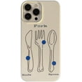 thumbnail image 1 of Tableware Knife Fork Spoon Pattern Soft  for iPhone Case (White,iPhone 13), 1 of 6