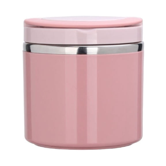 Tableware Large Capacity Stainless Steel Soup Cup with Lid – Leakproof Handling Utensils for Everyday Use, 4.33*4.66 in, Pink