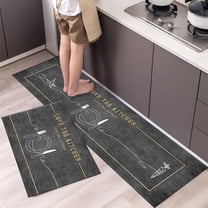 Tableware Pattern Kitchen Floor Mat Bathroom Entrance Door Mat Home Living Room Rug Non-slip Kitchen Carpet Entrance Washable
