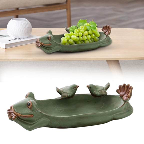 Tableware Set,Decorative Ceramic Frog Bird Feeder Ornament For Outdoor Garden Patio Decor Ornament