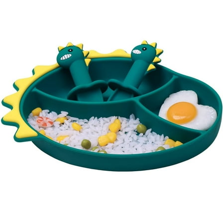 Tableware Set,Silicone Baby And Toddler Plates Non Divided Tableware Meal Bowl