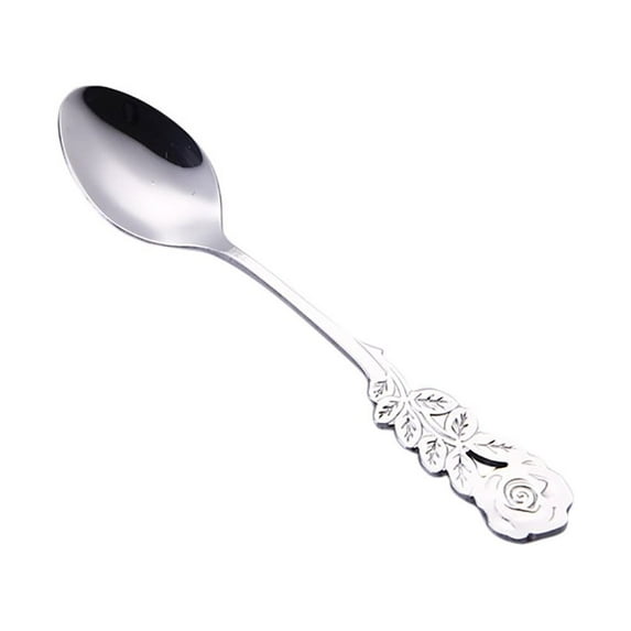 Tableware Set,Stainless Steel Flower Spoon Coffee Tea Spork Flatware Dessert Salad Tool