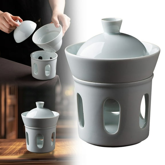 Tableware,Small Ceramic Stew Pot Steamed Egg Bowl With Lid Steaming Cup Steam Soup Bowl Custard Cups Bowl For Home Kitchen Egg Custard Birds Nest