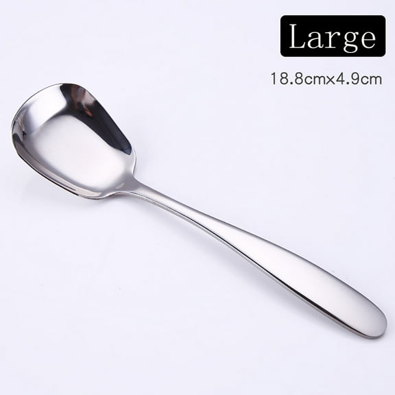 Tableware,Stainless Steel Soup Spoons Table Spoons Dinner Spoons Rice Spoons Special Squar