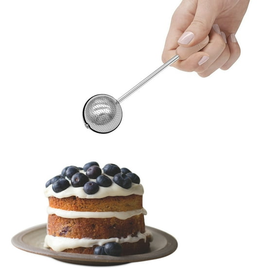 Tableware,Stainless Steel Sugar Duster Spoon, Flour Sifter and Powder Shaker with Spring Handle for Baking, Evenly Dusting Cocoa, Powdered Sugar and Spices (16.5cm)