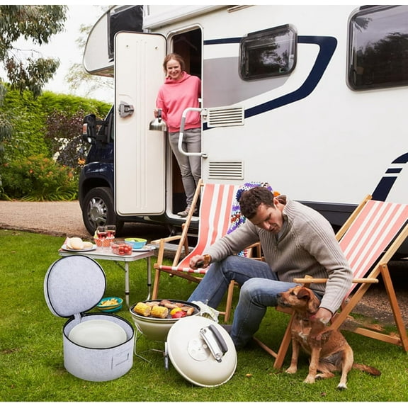 Tableware Storage Bag Set for Plates Cups and Bowls - Durable Hard Material Kitchen Organization with Labeled Pockets - Multipurpose Dishware Protector for Home Moving and RV Use Blahzhy