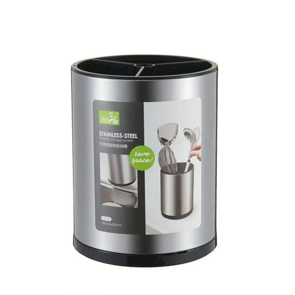 Tableware Storage Bin, Ongmies Stainless Kitchen Utensil Holder Kitchen Utensil Organizer Countertop Utensil Organizer for Spoon Forks Utensil Crock with Removable Divider for Easy Cleaning, Silver