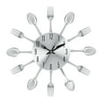 thumbnail image 1 of Tableware Wall Clock 12 Inch - Silver, 1 of 4