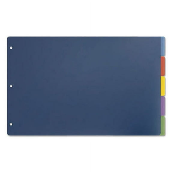 Tabloid-Size Poly Index Divider, 5-Tab, 11 X 17, Assorted, 1 Set | Bundle of 10 Packs