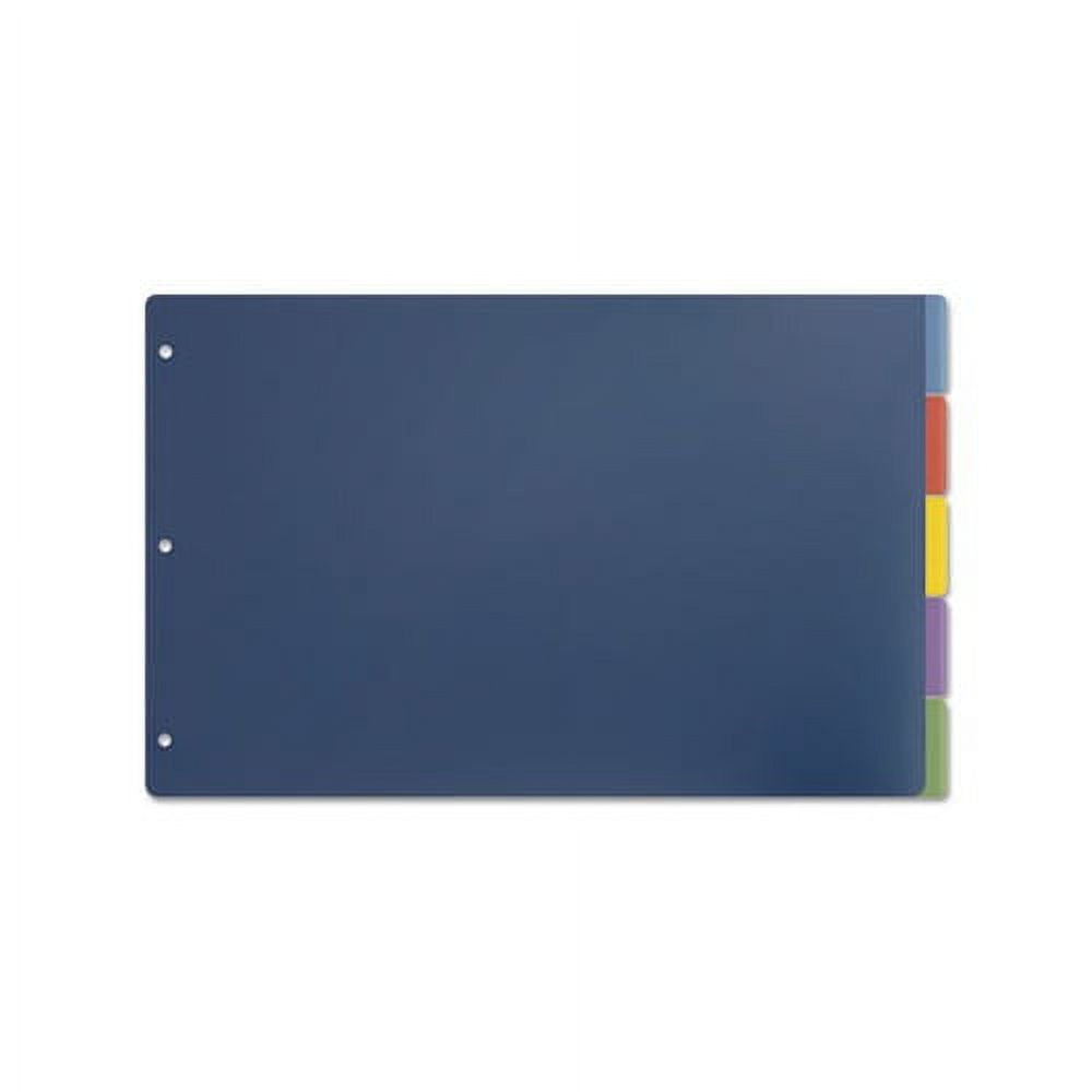 Tabloid-Size Poly Index Divider, 5-Tab, 11 x 17, Assorted, 1 Set