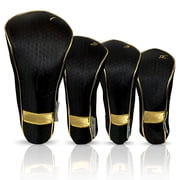 Taboo Fashions Womens Designer Golf Head Club Covers 4 Pack Gold Luxe