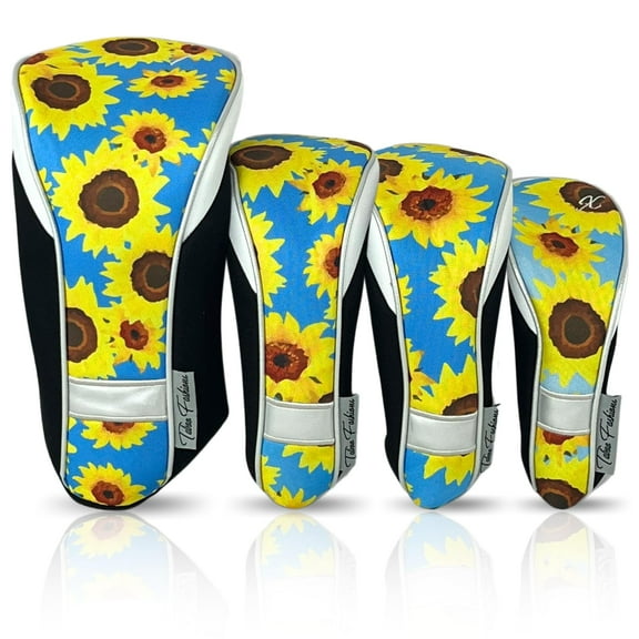 Taboo Fashions Womens Designer Golf Head Club Covers 4 Pack (Sultry Sunflowers)