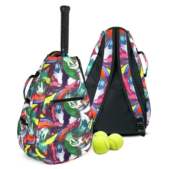 Taboo Fashions Womens Tennis Backpack Ladies Tennis Bag Holds Two Racquets, Padded Straps and Side Carry Handle (Rembrandt)