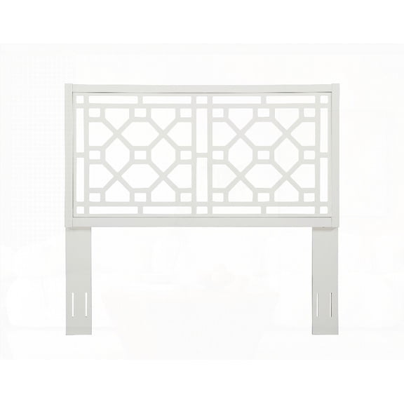 Tabor Chippendale White Headboard - Queen/Full Size with Chippendale Design