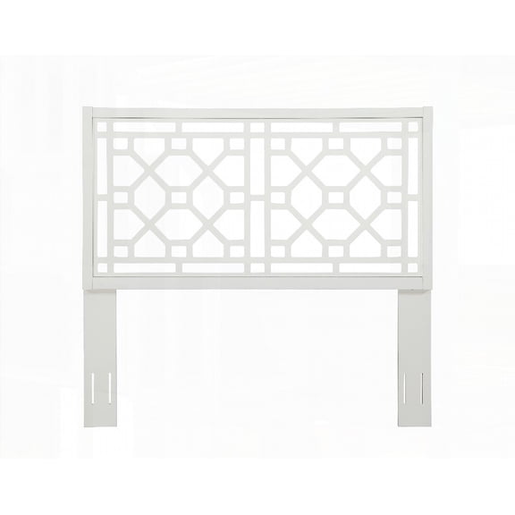 Queen Size Poplar Wood Chippendale Headboard White for Bedroom