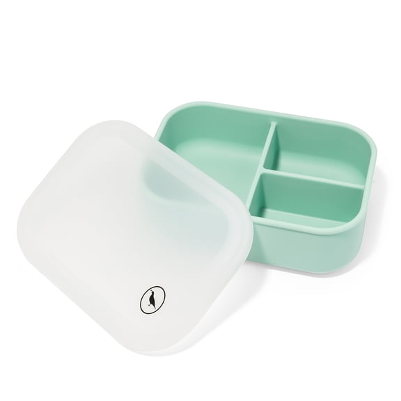 Tabor Place - Silicone Lunch Box - 3 compartment - Food Grade Silicone, Leakproof, Easy to Clean- Green