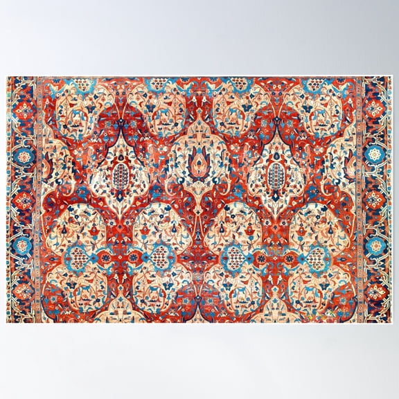 Tabriz Azerbaijan Northwest Persian Rug Print Poster Wall Art, Modern Wall Decor For Living Room Bedroom, 8x12 UNFRAMED
