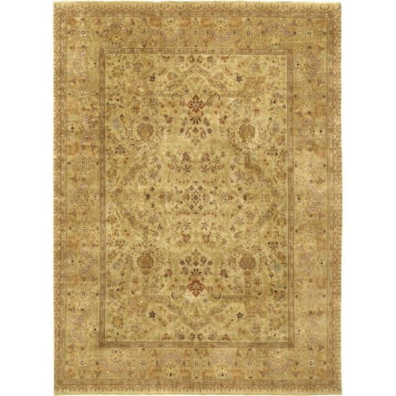 Tabriz Collection Hand-Knotted Lamb's Wool Area Rug - Beige - 5'11in. X 17'11in.