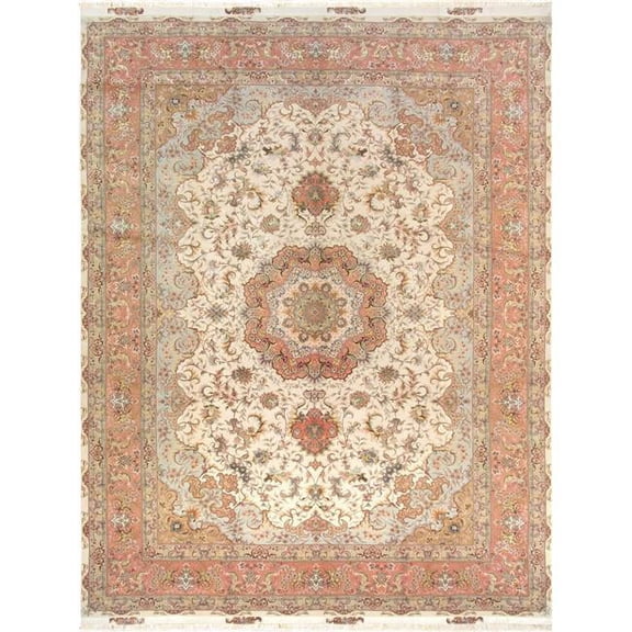 Tabriz Collection Hand-Knotted Silk & Wool Area Rug- 8' 2' X 11' 8'