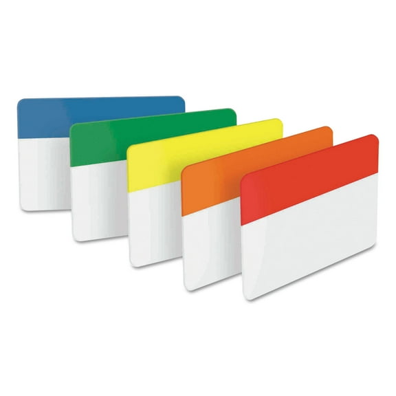Tabs, 1/5-Cut Tabs, Assorted Primary Colors, 2" Wide, 30/Pack | Bundle of 5 Packs