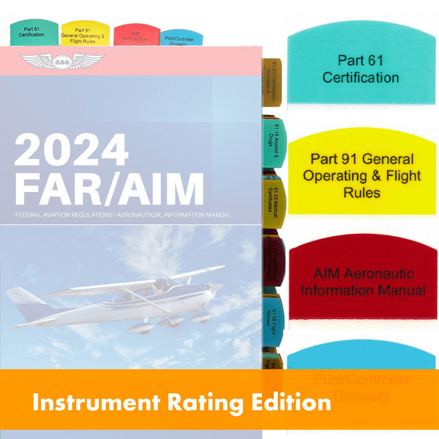 Tabs for FAR/AIM 2024/2023 and FAA for Instrument Flight Rules IFR