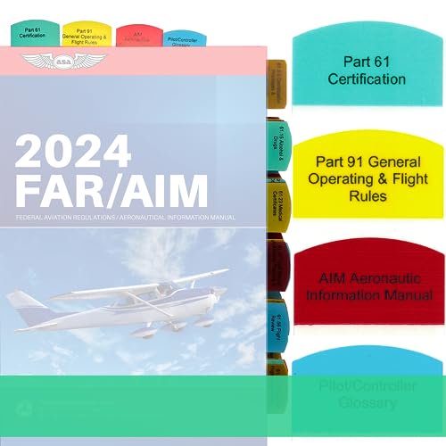 Tabs for FAR/AIM 2024/2023 for Private Pilot License VFR 50 tabs