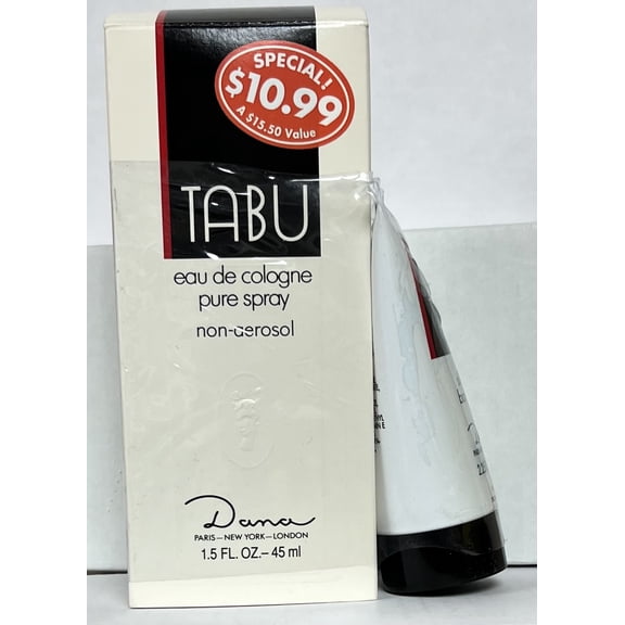 Tabu Eau de Cologne Pure Spray by Dana 1.5 oz with Tabu Lotion 2.25 oz