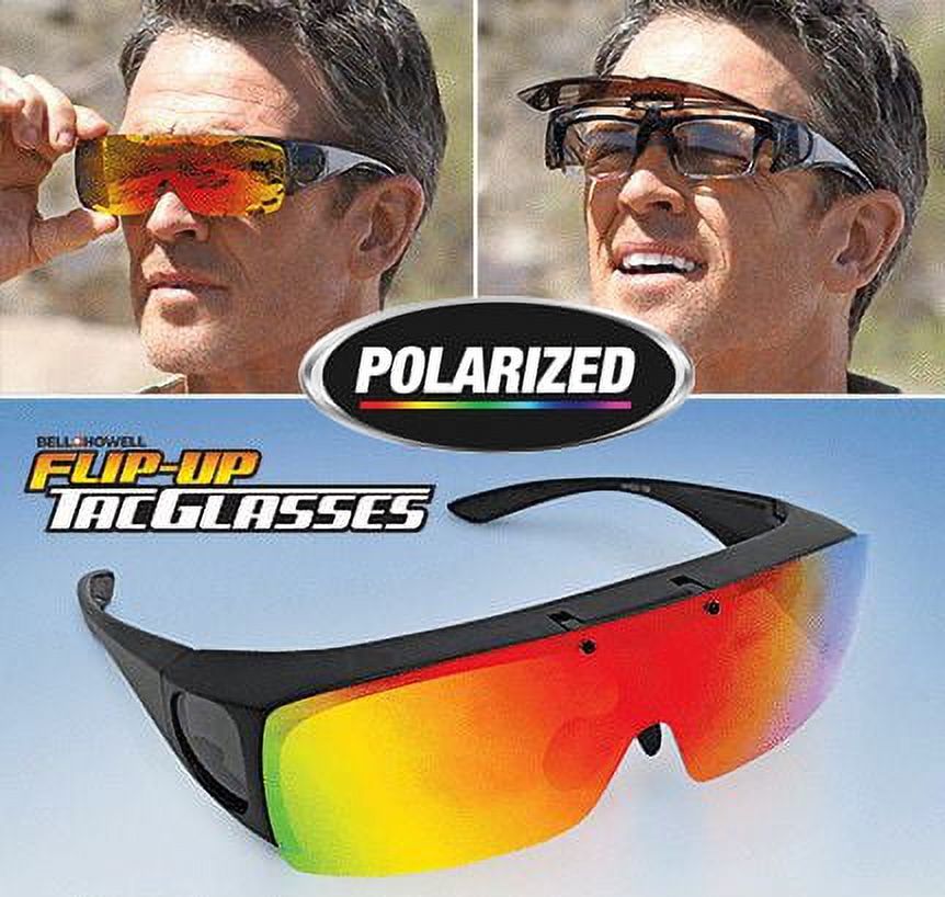 Tac Glasses Flip up Tac glasses Anti Glare Polarized Adult Sunglasses as Seen on TV Unisex - image 1 of 9