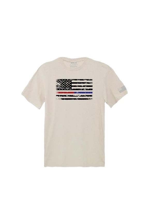 TS1-814-SND-04 TRL & TBL Dual Flag Tactical Graphics Short Sleeve T-Shirt, Sand - Extra Large