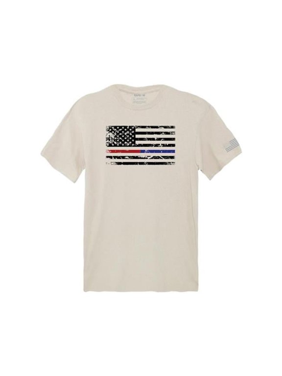 TS1-814-SND-04 TRL & TBL Dual Flag Tactical Graphics Short Sleeve T-Shirt, Sand - Extra Large