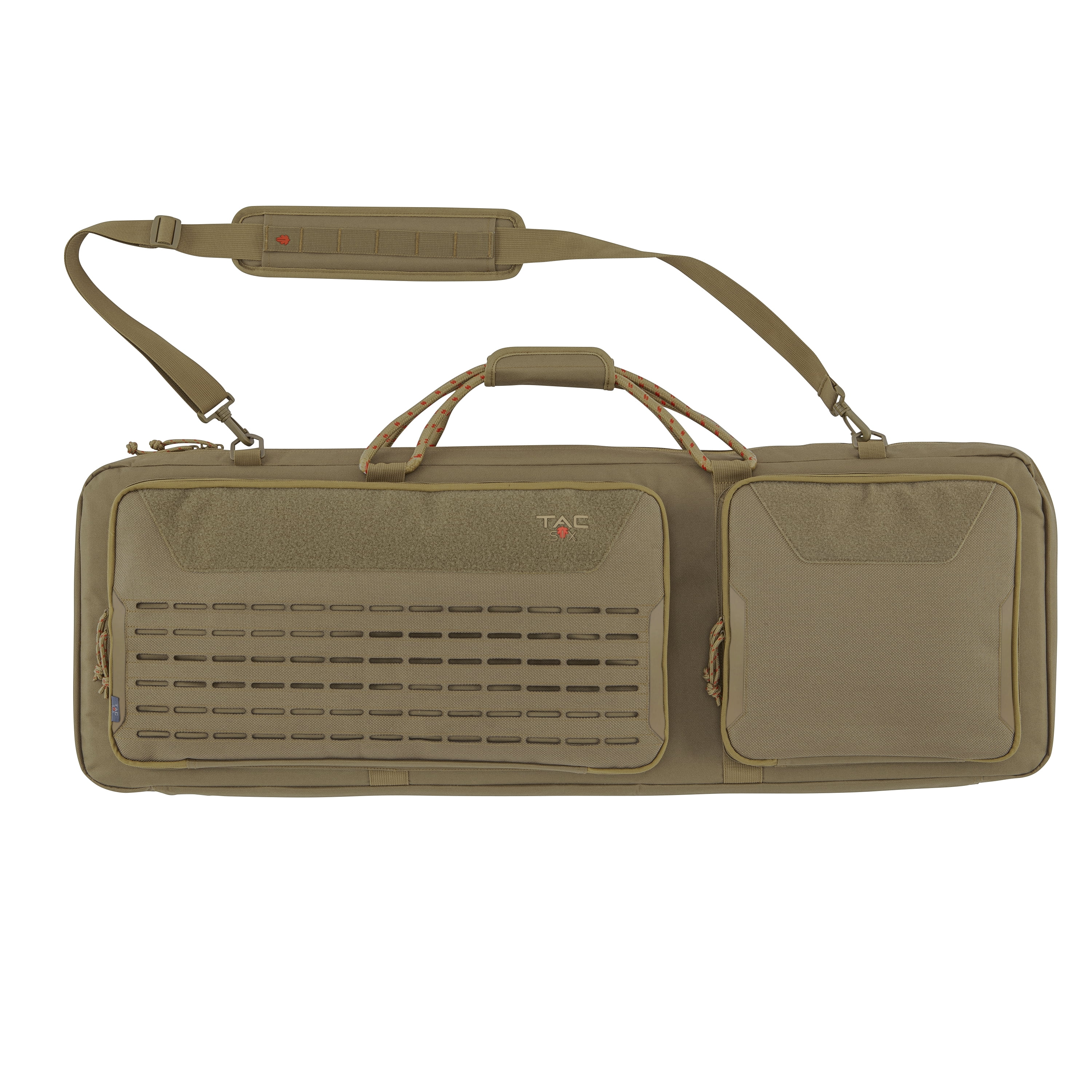 Tac-Six™ 38" Lockable Squad Firearm Case, Laser Cut Molle Front, Coyote