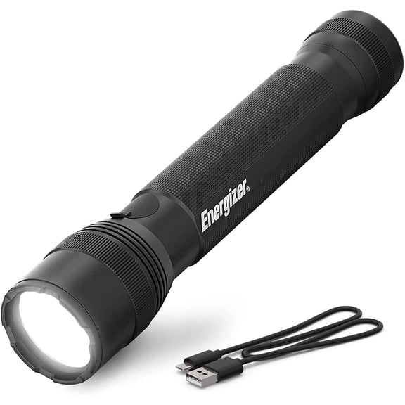 TacR-1000 Flashlight Rechargeable, Bright Rechargeable Tactical Flashlight for Emergencies and Camping Gear, Water Resistant Flashlight, USB Included