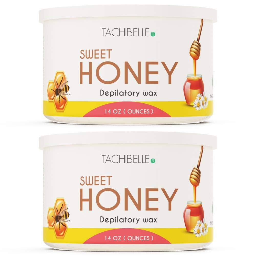 Tachibelle Depilatory Wax Sweet Honey Wax 14 Oz Professional Hair Removal Made in Italy Pack of 2