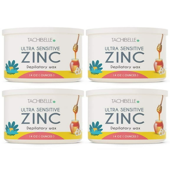 Tachibelle Depilatory Wax Zinc Wax 14 Oz Professional Hair Removal Made in Italy Pack of 4