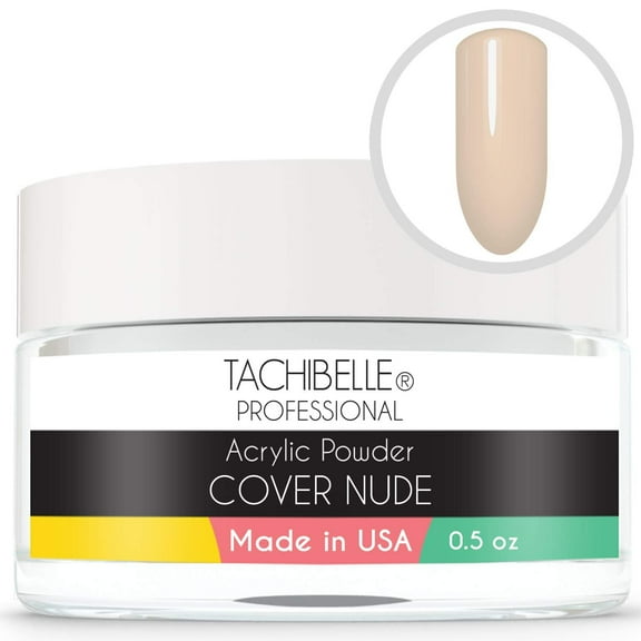 Tachibelle Professional Acrylic Nail System Acrylic Powder Cover Nude, 0.5 oz. Made in USA. Used in Professional Salons.