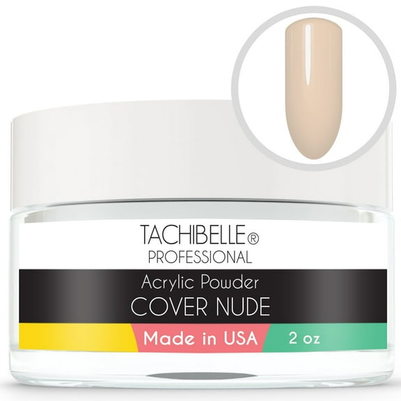 Tachibelle Professional Acrylic Nail System Acrylic Powder, Cover Nude 2 oz. Made in USA. Used in Professional Salons.