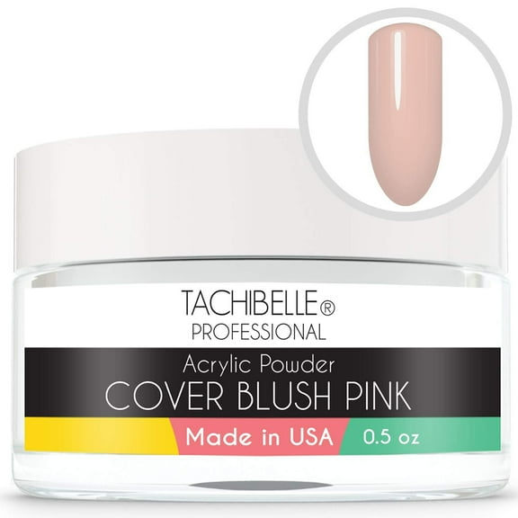 Tachibelle Professional Acrylic Nail System Cover Blush Pink Acrylic Powder, 0.5 oz. Made in USA. Used in Professional Salons.