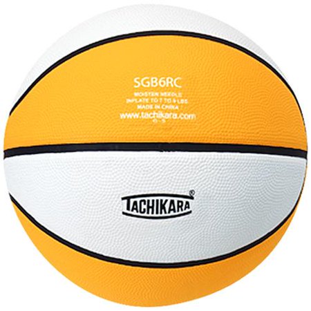 Tachikara SGB6RC.GDW Indoor-Outdoor Rubber 28.5 Intermediate Basketball - Gold-White