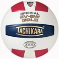 thumbnail image 1 of Tachikara Official SV-5W Gold Leather Volleyball, Scarlet/White/Navy, 1 of 2