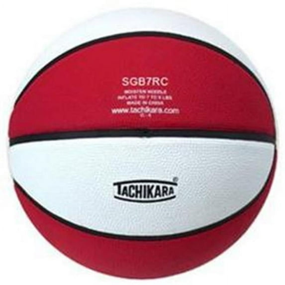 Tachikara SGB-7RC Rubber Recreational Basketball (Red and White)